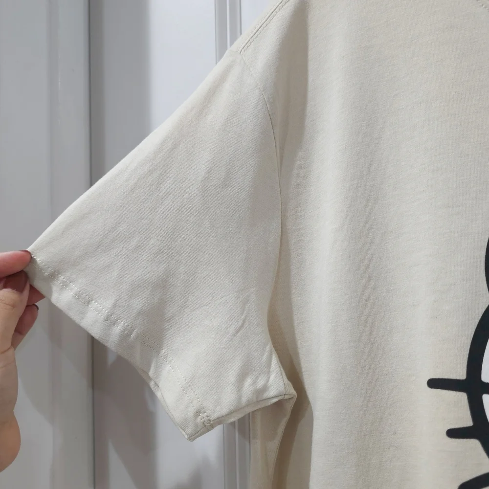 ✨️4/$20. Hello Kitty Beige Tee, Novelty Cream Short Sleeve Soft Touch Tee M - Picture 3 of 10